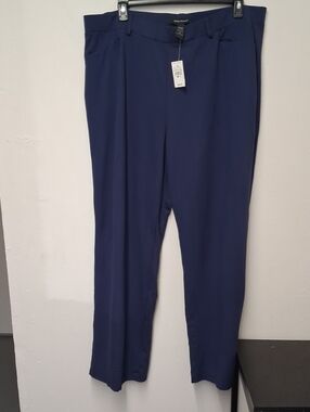 Anne Klein Navy Straight-Leg Women's Pants